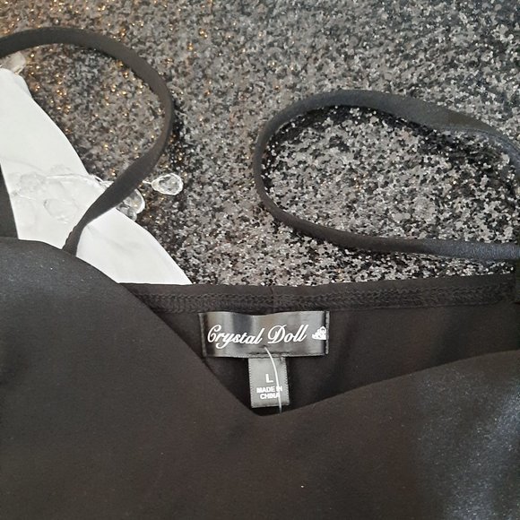 CRYSTAL DOLLS Women's Black Mini Cocktail Body Con Dress NWOT - Picture 7 of 7